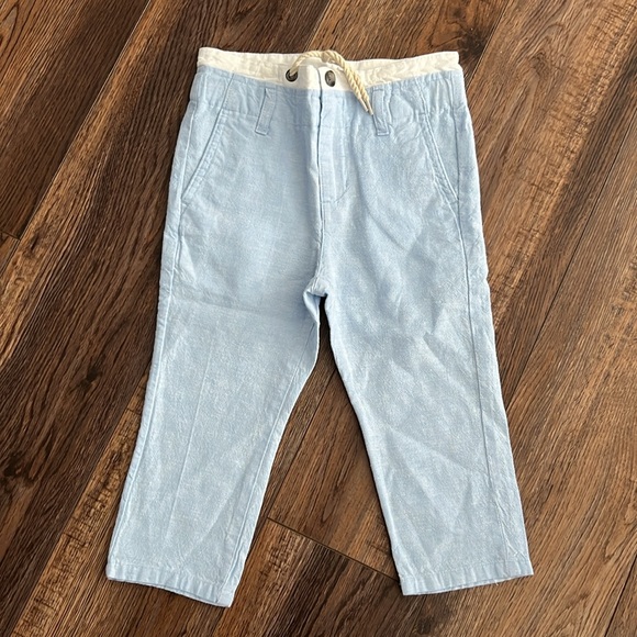 Janie and Jack size 18 to 24 months outfit. Light blue pant with a navy sweater. - Picture 2 of 12